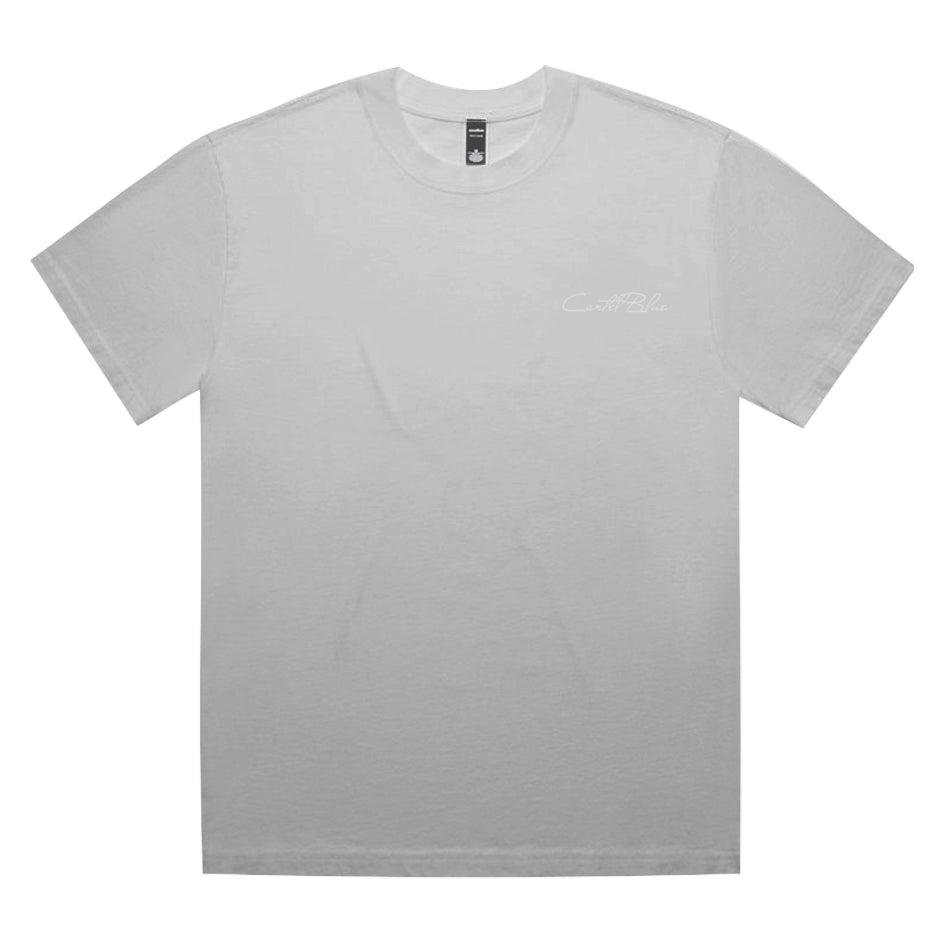 Cartel Cursive TShirt Faded White