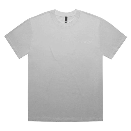 Cartel Cursive TShirt Faded White